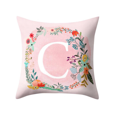 

〖Follure〗English Alphabet Pillow Print Cushion Flower Pillowcase Cover Room Decoration