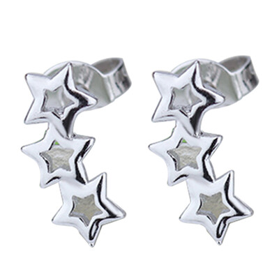 

Korean Fashion Star Earrings Anti-allergy Brand Woman Crystal Pentacle Star Earrings Paragraph Exaggerated Fashion Personality