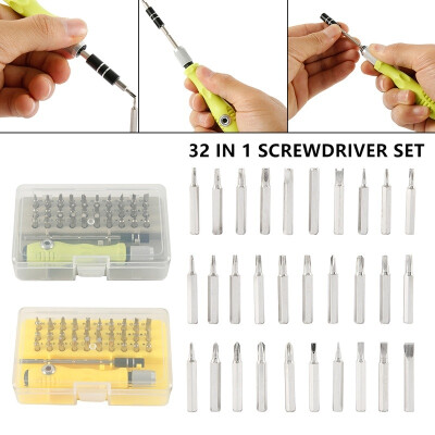 

32Pcsset Screwdriver Set Precision Magnetic Screwdriver Accessory Kit with Adjustable Pole & Anti-Slip Handle Work Repair Tool