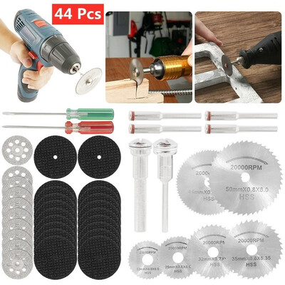 

Willstar 44 pcs Practical Diamond Resin Cutting Disc Saw Blade Grinding Wheel Set for Rotary Tool Kit