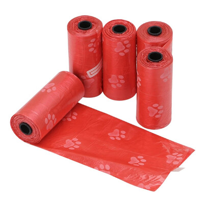 

5 Rolls75Pcs Printed Dog Garbage Poop Refill Bags Pick Up Trash bag Pet Supplie