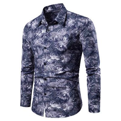 

Tailored Mens Autumn Fashion Shirt Casual Long Sleeve Beach Top Loose Casual Shirt Blouse