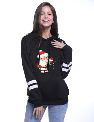

Women Print Christmas Santa Claus Santa Hat Long Sleeve