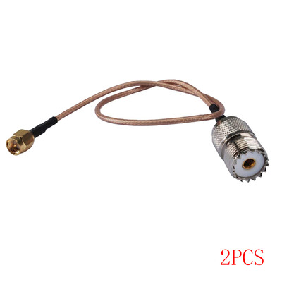 

2Pcsset 15cm Handheld Antenna Cable SMA Male to UHF SO-239 Female Connectors Cable Adapter Line Replacement