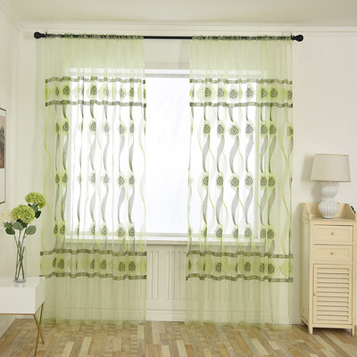 

5 Color 100x200cm Floral Sheer Window Gauze Curtain Window Living Room Decor New