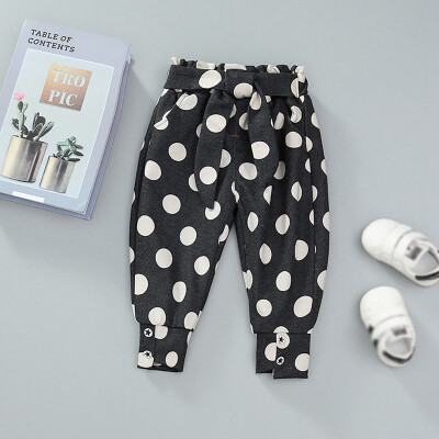 

Autumn Baby Girls Pants 0-4Y Harem Long Cotton Polka Dot Print Pants Casual Trousers Soft Toddler Clothes 3 Colors