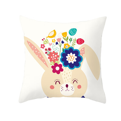 

〖Follure〗Easter Rabbit Print Pillow Case Polyester Sofa Car Cushion Cover Home Decor