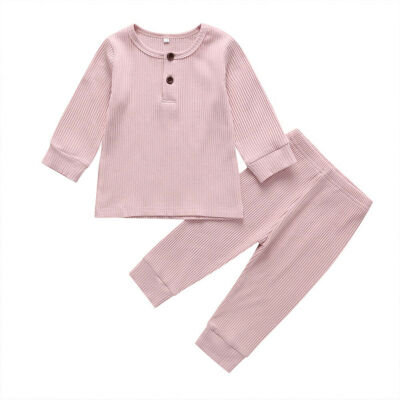 

Newborn Baby Boy Girl Knitted Solid Color T-Shirt Trousers Leggings Clothes