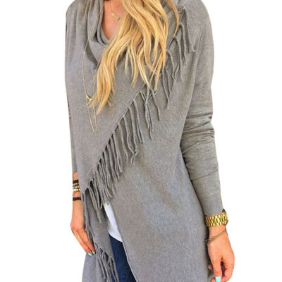 

Irregular Hem Cape Women 2020 New Fashion Solid Color Tops Loose Cardigan Ponchos And Capes Coat Female O-Neck Cape