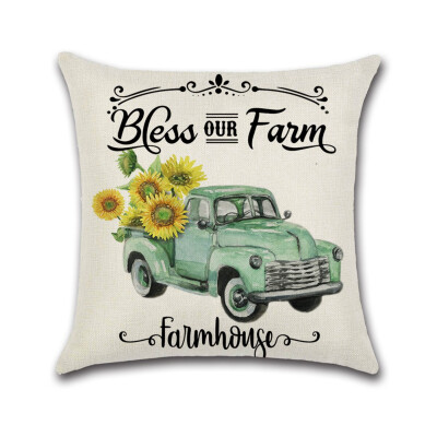 

New Farm Sunflower Pillow Case Thanksgiving Autumn Bedroom Sofa Car Seat Cover