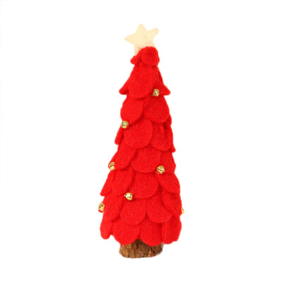 

Toponeto Table Decoration Christmas Tree Shape Wool Wooden Tree ornaments Childrens Gift