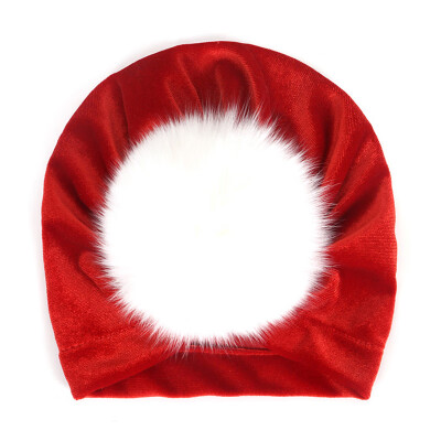 

New Autumn Soft Cute Newborn Baby Plush Ball Design Boys Girls Caps Infant Casual Hat Turban Elastic Cap