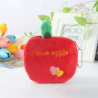 

Watermelon Fruit Zipper Embroidery Cartoon Plush Coin Bag Colorful Cute A Gift For Children Baby Plush Toys