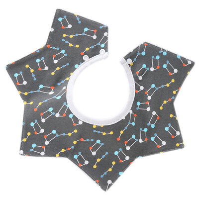 

New three-layer cotton bibs star rotating waterproof baby saliva towel infant burp feeding bibs for 0-2T