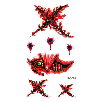 

Halloween Zombie Scar Tattoo with False Knot Blood Makeup Halloween Decoration Wound Scary Blood Injury Waterproof Sticker