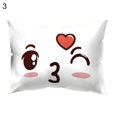 

Cute Facial Expression Pillow Case Cushion Cover Sofa Car Cafe Office Bed Decor