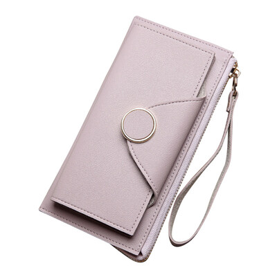

Fashion Bifold Women Long Wallet Zipper Purse Card Holder Hand Strap Clutch