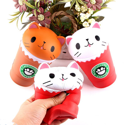 

〖Follure〗Cut Coffee Cup Cat Scented Squishies Slow Rising Squeeze Toy Collection Gift