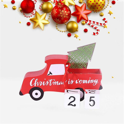 

Tailored Christmas Decoration Desktop Creative Wooden Car Calendar Decoration