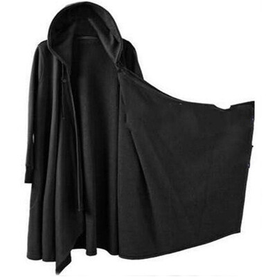 

Men Casual Gothic Punk Hooded Tops Autumn Long Sleeve Cardigan Open Front Coat