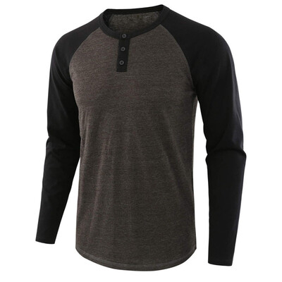 

Tailored Fashion Mens Long-sleeved O-Neck Solid Patchwork Tops Blouse T-Shirts
