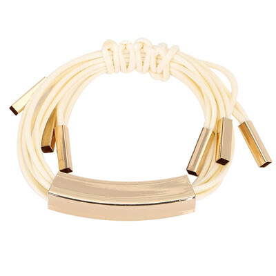 

New Coming Gold Color Geometric Tube Leather Bracelets Multilayer Braided Leather Rope Charm Bracelets For Women Men