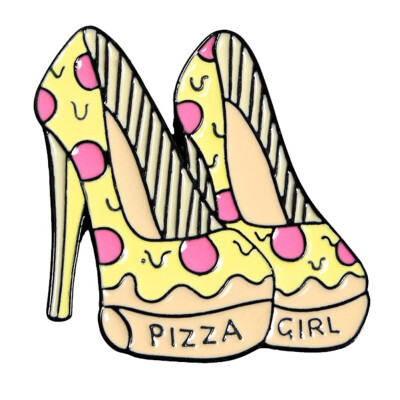 

Enamel Pin Pizza Heart Crown Planet High Heels Pizza Brooch Bag Clothes Lapel Pin Badge Food Jewelry Gift Girl Kids Friend