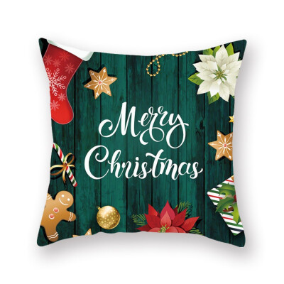 

Print Pillow Case Merry Christmas Polyester Sofa Car Cushion Cover Home Decor throw pillows covers decorative Christmas Series