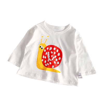 

Baby T-shirts Fashion Cartoon Print Kids Girl Clothes Print Cotton Long Sleeve T Shirts Rainbow for Girls baby Clothing