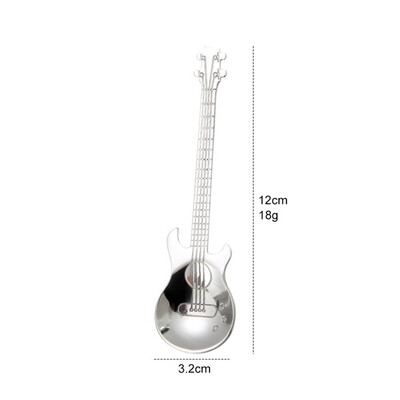 

Stainless Steel Guitar Spoon Titanium-plated Ice Bar Creative Music Bar Spoon