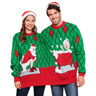 

Siamese Christmas Sweater Pullover Round Neck Long Sleeve