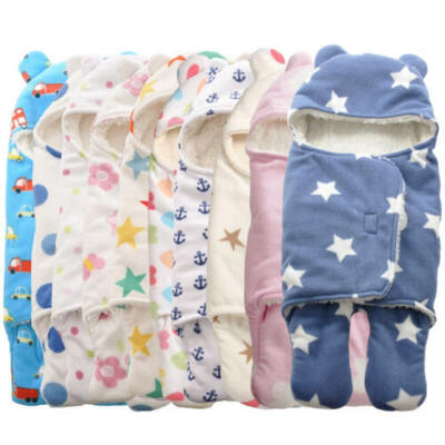 

Newborn Infant Baby Blanket Fleece Bear Winter Warm Swaddle Wrap Sleeping Bag