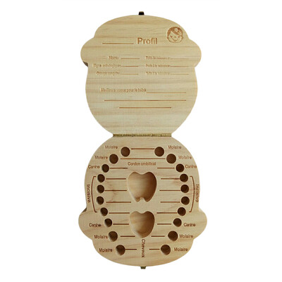 

Gobestart Tooth Box Organizer for Baby Milk Teeth Save Wood Storage Box for Kids Boy&Girl