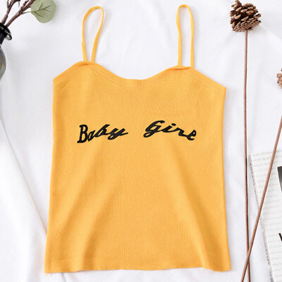 

Sexy Camisole Female Letter Printing Personality Fashion Slim Knit Material Tailored Comfortable Breathable Highlights Charming
