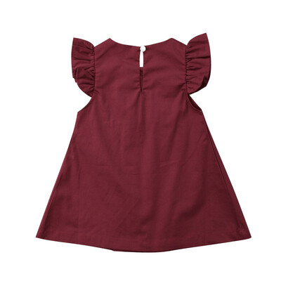 

Baby Girls Clothes Summer Baby Dress Frill Sleeve Newborn Infant Dresses Cotton Solid Sleeveless Toddler Dresses