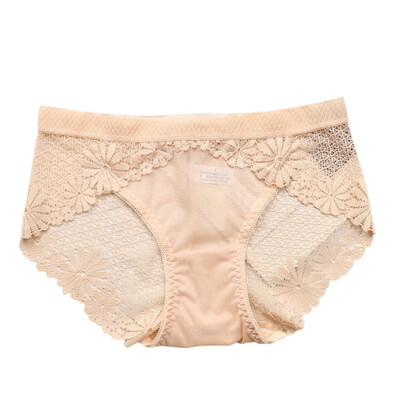 

Ladies underwear Sexy Lace Free Size Transparent Lingerie Briefs Female Seamless Tempting Pretty Briefs Mid Waist Intimates 2019