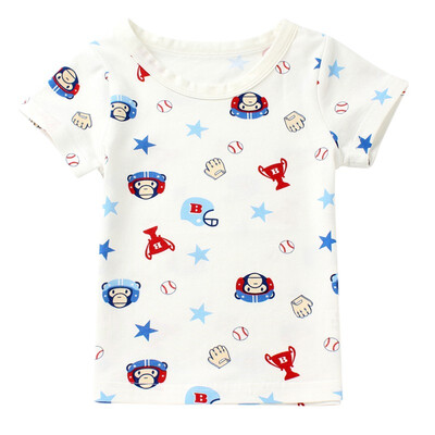 

Summer Kids Boys T-shirt Lovely Cartoon Print Short Sleeves Boys Girls Baby Cotton T-shirt Children Clothing