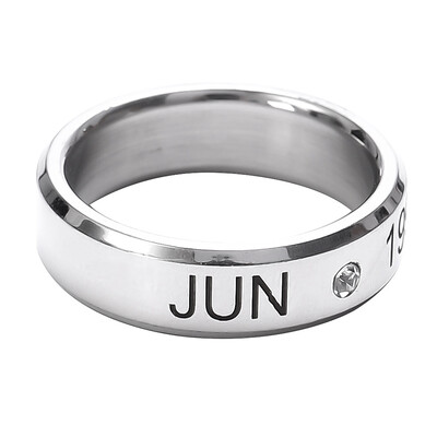

Kpop Seventeen Same Heel Letter Lettering Ring Unisex Pair Titanium Steel Ring Hot Gift