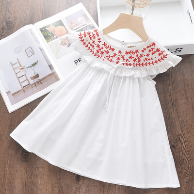 

Summer Casual Baby Girls Embroidery Floral Sleeveless Dress Kids Toddler Pageant Sundress
