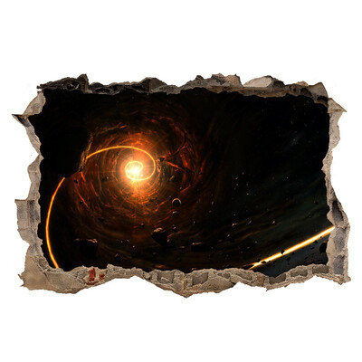 

Art Non-toxic Wall Stickers 3D Broken Wall Starry Black Hole Home Decor Living Room Bedroom Corridor Green Decorative Stickers