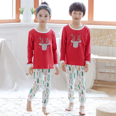 

Autumn Pajamas Set Baby Kids Girls Boys Cartoon Print Sleepwear Set Long Sleeve Blouse TopsPants Pajamas