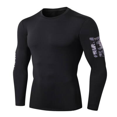 

Men sports t-shirt Long Sleeve Breathable Quick-drying Bottoming Round Collar T-shirt Sports Tops