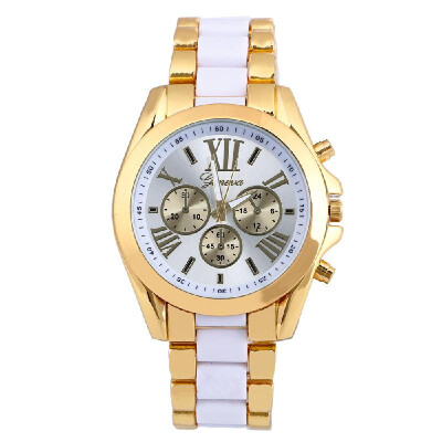 

Luxury Business Two Tone Unisex Watch Vintage Retro Alloy Wristwatch for Men Women with Three Sub-dials Stainless Steel Strap Band