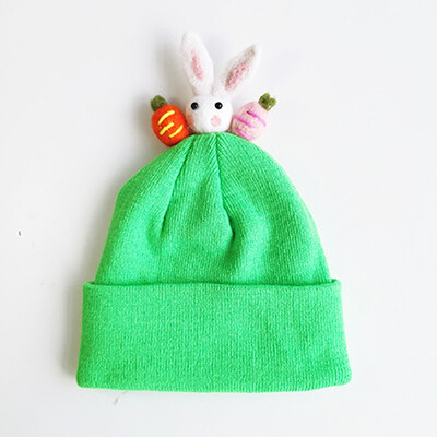 

Infantile Autumn Winter Baby Cute Hats Kids Wool Cartoon Knitted Hemming Caps Headwears 1-5Y