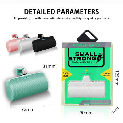 

NEW Type USB C Power Bank 2000mAh Fast Charge Pocket Wireless Powerbank For Xiaomi Huawei Iphone USB-C Portable Charger Battery
