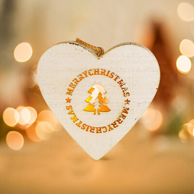

Tailored Christmas Glowing Creative Xmas Tree Hangings Wooden House Pendant Decor