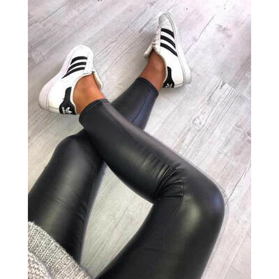 

Womens Ladies PVC Leather High Waist Pu Leggings Wet Look Stretch Trousers Pants