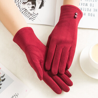 

New Fashion Winter Women Gloves Touch Screen Warm Thick Velvet Lady Full Finger Gloves