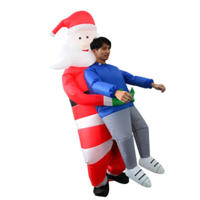

santa claus inflatable costume christmas tree clothes Adult Role Playing Cartoon Funny Show Props festive day dressing suit