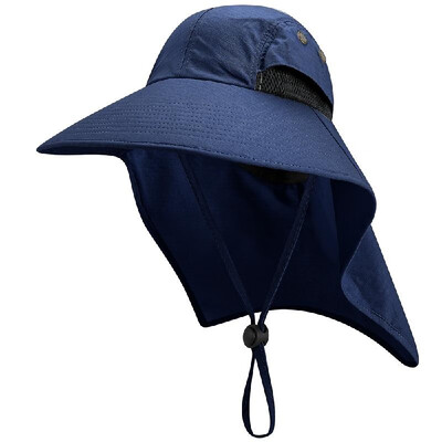 

Fishing Cap Wide Brim Unisex Sun Hat with Neck Flap Adjustable Drawstring for Travel Camping Hiking Boating